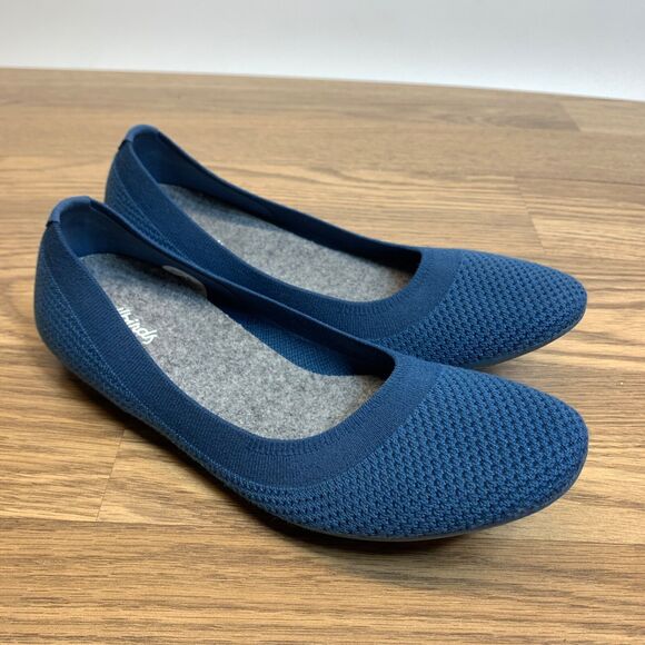 AllBirds Women’s Tree Breezers TB Navy Blue Knit Ballet Flats Sz 9.5 - Picture 1 of 9